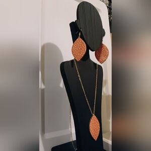 Orange Polka dot necklace set by Skye's Creations